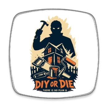 DIY Or Die Horror Design - Square fridge magnet - white - Front