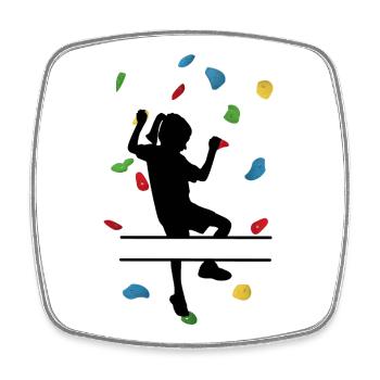 Climbing Wall Girl – Custom Climber - Square fridge magnet - white - Front