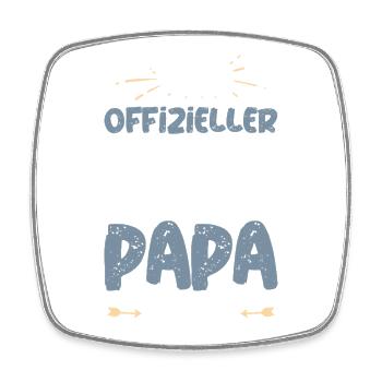 Offizieller Corgi Papa T-Shirt - Viereckiger Kühlschrankmagnet - Weiß - Vorne