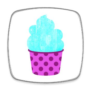 Eis Eiscreme Eiskrem Dots Punkte Softeis Sommer - Viereckiger Kühlschrankmagnet - Weiß - Vorne