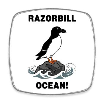 Kleiner Pinguin Ozean-Razorbill Nordschwarz - Viereckiger Kühlschrankmagnet - Weiß - Vorne