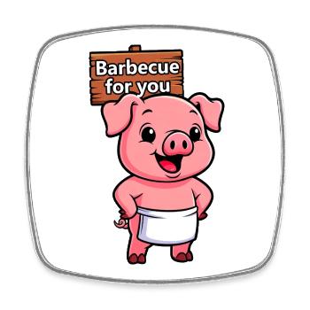 Cricket sign with pig - Square fridge magnet - white - Front