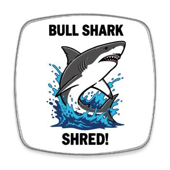 Requin Bouledogue Shred Shark Mer Bull - Magnet carré - blanc - Devant