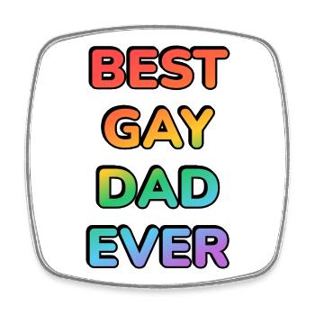 Bester schwuler Vater aller Zeiten LGBT Pride Regenbogentext - Viereckiger Kühlschrankmagnet - Weiß - Vorne