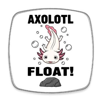 Axolotl Float Pink Salamander Aquarium - Viereckiger Kühlschrankmagnet - Weiß - Vorne