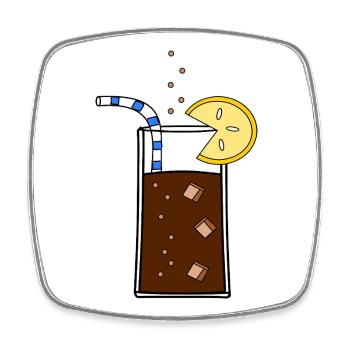 Glas_Cola - Magnet carré - blanc - Devant