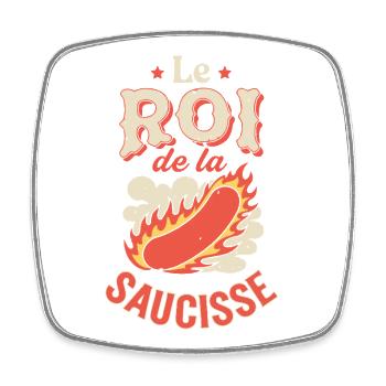 Le Roi de la Sauce Flamme - Magnet carré - blanc - Devant