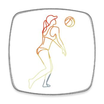 Beach Volleyball Women Sketch - Square fridge magnet - white - Front