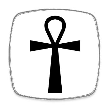 Egyptian Ankh Cross - Square fridge magnet - white - Front