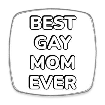 Meilleure Typographie de Maman Gay Jamais - Magnet carré - blanc - Devant