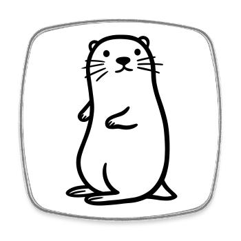 loutre - Magnet carré - blanc - Devant