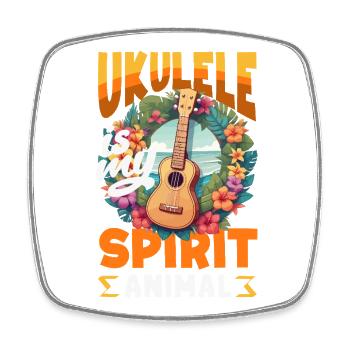 Ukulele Is My Spirit Animal Hawaii Musiker Spruch - Viereckiger Kühlschrankmagnet - Weiß - Vorne