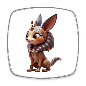 Golden Steampunk Armadillo - Square fridge magnet - white - Front