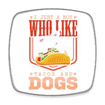 Taco Hund Hundbesitzer Tacos Hündchen - Viereckiger Kühlschrankmagnet - Weiß - Vorne