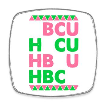 Lettres en majuscule HBCU Pride - Magnet carré - blanc - Devant