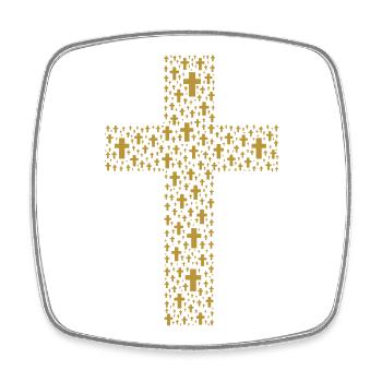 Kreuz der Kreuze - Viereckiger Kühlschrankmagnet - Weiß - Vorne