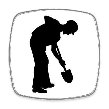 Hard Working Groundworker – Digging Crew - Square fridge magnet - white - Front