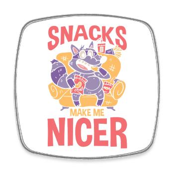 Trash Panda Tacos Makes Me Nicer Raccoon - Viereckiger Kühlschrankmagnet - Weiß - Vorne