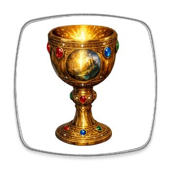 Holy Grail - Square fridge magnet - white - Front