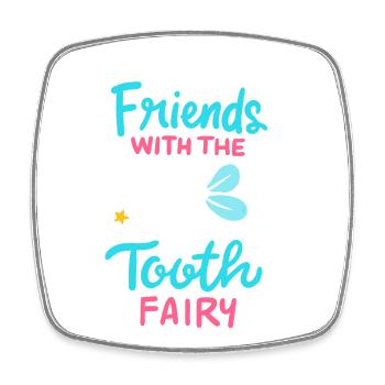T-shirt de l’amitié de la Fée des dents - Magnet carré - blanc - Devant