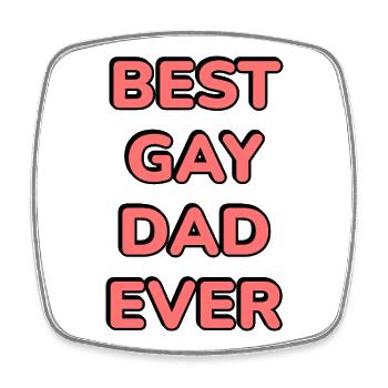 Bester schwuler Vater aller Zeiten Typografie Tee LGBT Pride - Viereckiger Kühlschrankmagnet - Weiß - Vorne