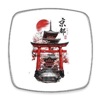 Japan Kyoto Tempel Tori - Viereckiger Kühlschrankmagnet - Weiß - Vorne
