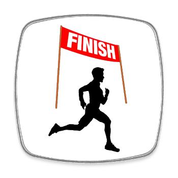 Runner Finish – Victory Run - Square fridge magnet - white - Front