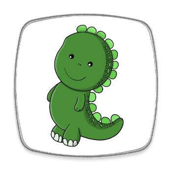 Emerald Dino Charm - Square fridge magnet - white - Front