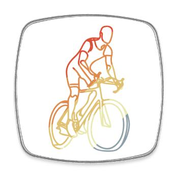 Cyclist Retro - Square fridge magnet - white - Front
