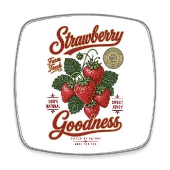 Erdbeeren Strawberry Goodness Shirt - Viereckiger Kühlschrankmagnet - Weiß - Vorne