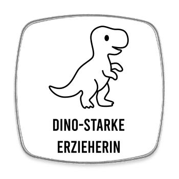 Dino-starke Erzieherin – Kita Abschiedsgeschenk - Viereckiger Kühlschrankmagnet - Weiß - Vorne