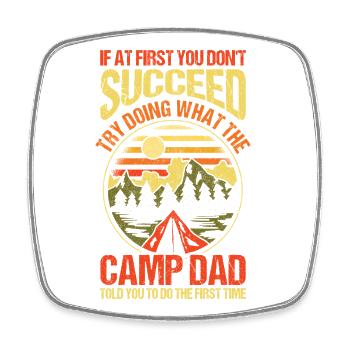 Camping Bonfire Camp Life Forest Camper - Viereckiger Kühlschrankmagnet - Weiß - Vorne
