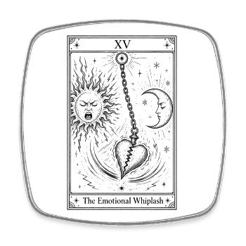 Emotionales Schleudertrauma | Tarot Humor - Viereckiger Kühlschrankmagnet - Weiß - Vorne