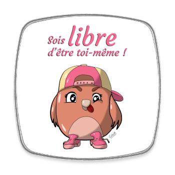 Libre d'être soi même - Magnet carré - blanc - Devant