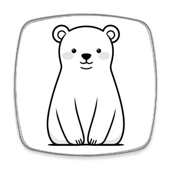 Kuscheliger Polar-Bär Illustration - Viereckiger Kühlschrankmagnet - Weiß - Vorne