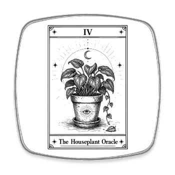 Plant Oracle | Tarot Card Houseplants - Square fridge magnet - white - Front