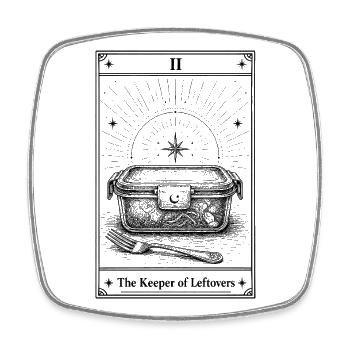 Restehüter | Tarot Card Kitchen Humor - Square fridge magnet - white - Front