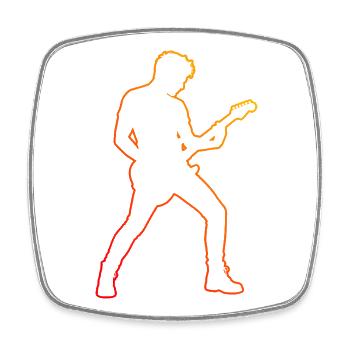 Idée cadeau de jeu de guitare pour le guitariste - Magnet carré - blanc - Devant