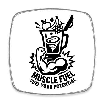 Fitness Muskel Energie Treibstoff - Viereckiger Kühlschrankmagnet - Weiß - Vorne