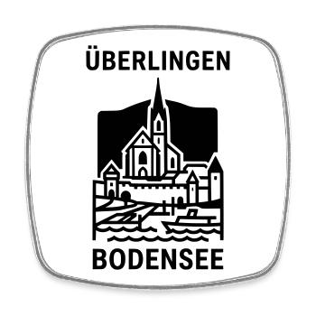 Überlingen Bodensee Silhouette Wahrzeichen - Viereckiger Kühlschrankmagnet - Weiß - Vorne