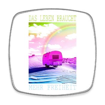 Bunter Wohnwagen Roadtrip Freiheit Camping - Viereckiger Kühlschrankmagnet - Weiß - Vorne