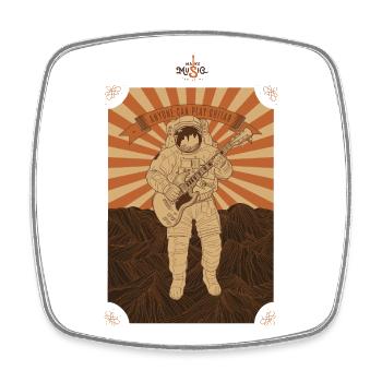 Faire de la musique Astronaute - Magnet carré - blanc - Devant