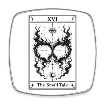 Small Talk | Tarotkarte Alltag - Viereckiger Kühlschrankmagnet - Weiß - Vorne