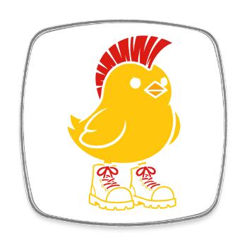 Punk chick in red boots - Square fridge magnet - white - Front