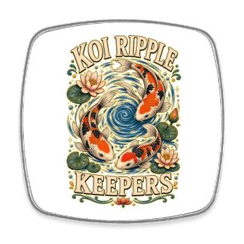 KOI RIPPLE KEEPERS - Square fridge magnet - white - Front