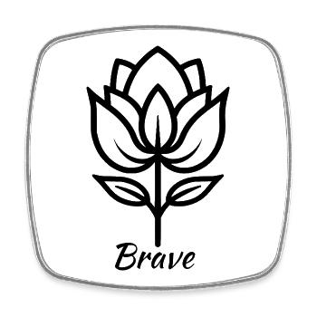 Brave - Viereckiger Kühlschrankmagnet - Weiß - Vorne