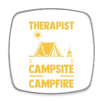 Camping Bonfire Camp Life Forest Camper - Square fridge magnet - white - Front