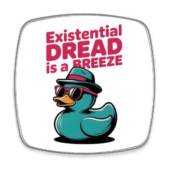 Kaczor z kapeluszem  - Square fridge magnet - white - Front