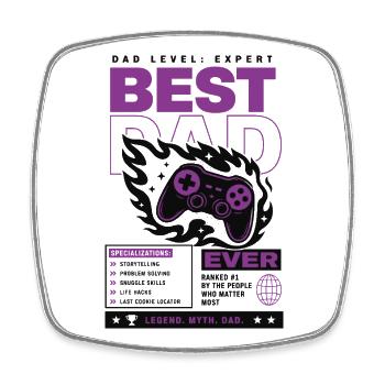 Best Dad Ever Gaming Controller - Square fridge magnet - white - Front