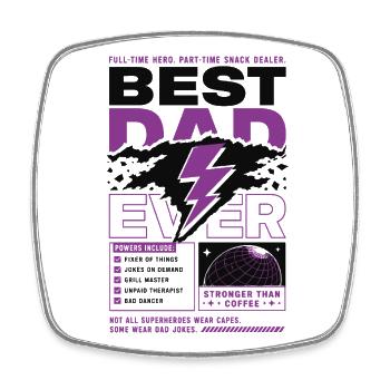 Meilleur Papa de tous les temps Style Super-héros - Magnet carré - blanc - Devant